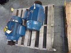 Lot of (2) Weg W22 Tru Metric Inverter/Severe Duty 15 HP Motor