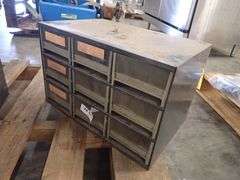 Lot of (3) 9-Drawer Storage Cabinets with Components