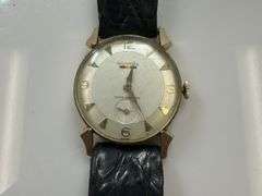 14k Yellow Gold Benrus Watch w/Brown Band