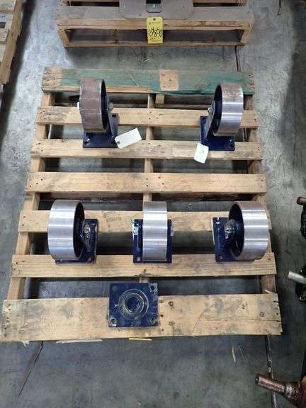 Lot of (5) Rigid Casters with Mounting Plate