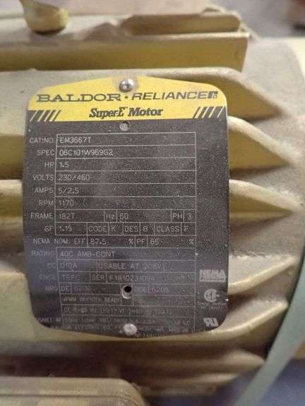 Baldor Reliance 1.5 HP Super E Motor