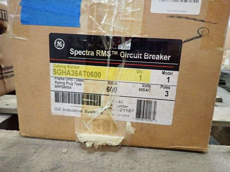 Lot of (2) GE 600A Spectra RMS Circuit Breakers Yellow Tag Auctions