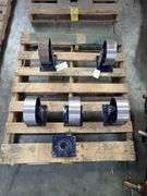 Lot of (5) Rigid Casters with Mounting Plate