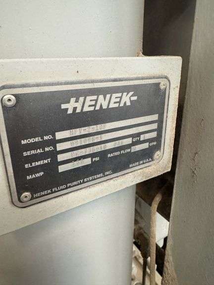 Henek Lo-Vac Vacuum Dehydrator with Filter Vessel