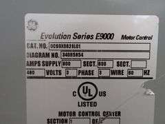 GE Evolution Series E9000 Motor Control with (5) Verticals