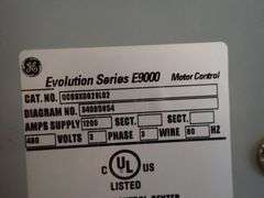 GE Evolution Series E9000 Motor Control with (6) Verticals