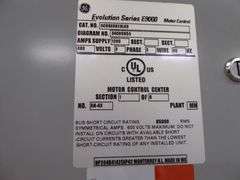 GE Evolution Series E9000 Motor Control with (6) Verticals