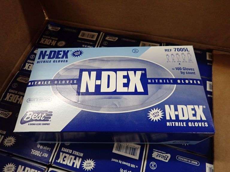 Lot of (18) Boxes N-Dex Nitrile Gloves