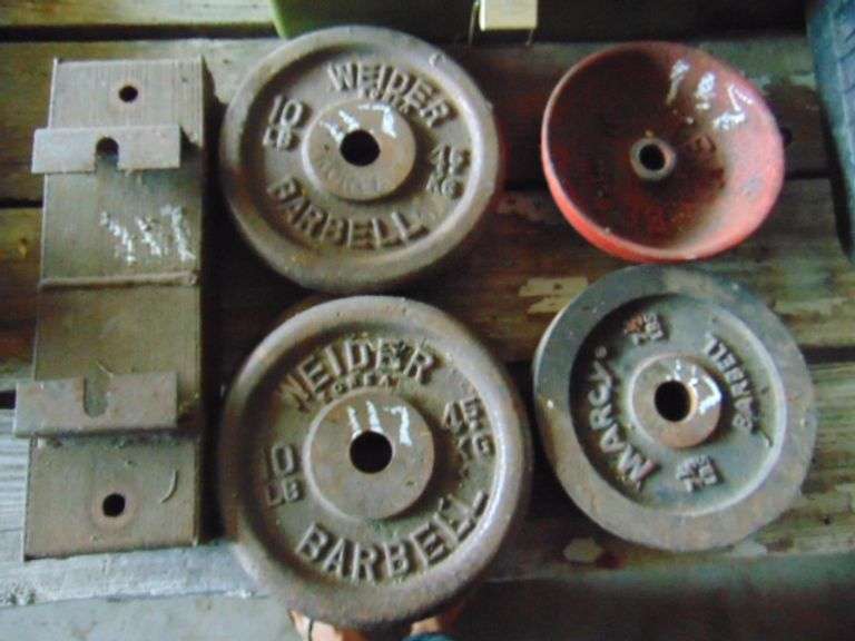 WEIGHTS AND TACKLE BOX W CONTENTS