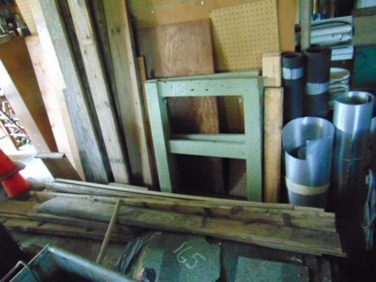 FLASHING, TAR PAPER, ASSORTED WOOD, SAW HORSES, AND SHINGLES