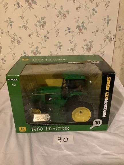 JOHN DEERE PRECISION KEY SERIES #10 WITH KEY DIE CAST METAL 1/16 4960 TRACTOR DUALS FRONT WEIGHTS AN