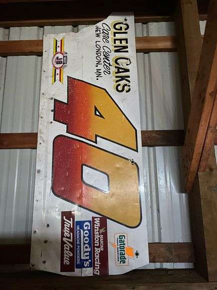 METAL RACE CAR QUARTER PANEL WITH ADVERTISING