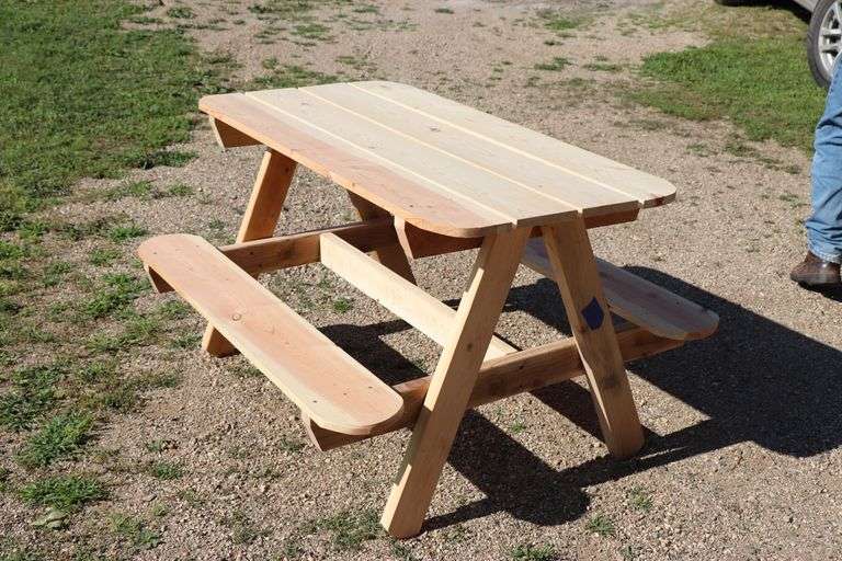 4FT HANDMADE UNFINISHED KIDS PICNIC TABLE