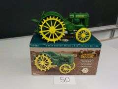 JOHN DEERE MODEL D TRACTOR 75TH ANNIVERSARY 1/16 SCALE DIE CAST METAL NIB