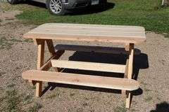4FT HANDMADE UNFINISHED KIDS PICNIC TABLE