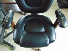 3 OFFICE CHAIRS 2 TORN ARM