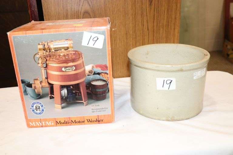 MAYTAG MULTI MOTOR WASHER AND SMALL CROCK