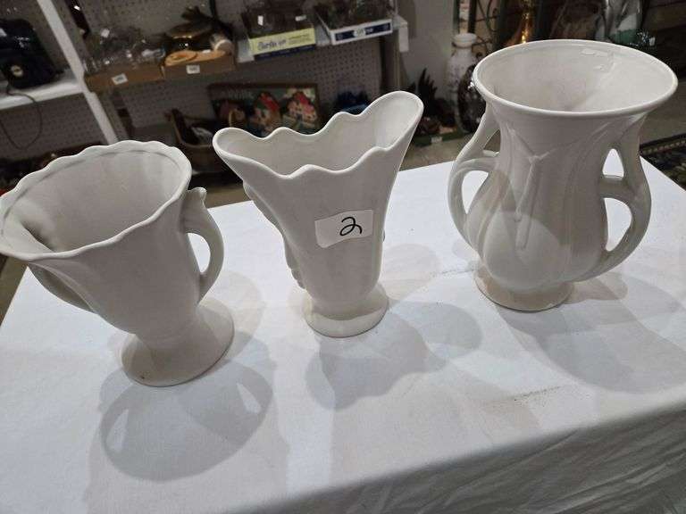 WHITE POTTERY VASES
