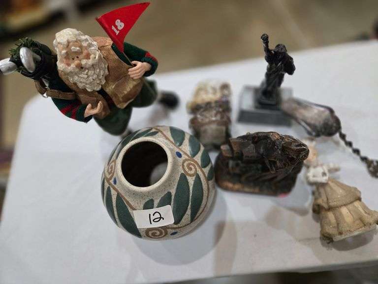 FIGURINES, POTTERY, COPPER BANK