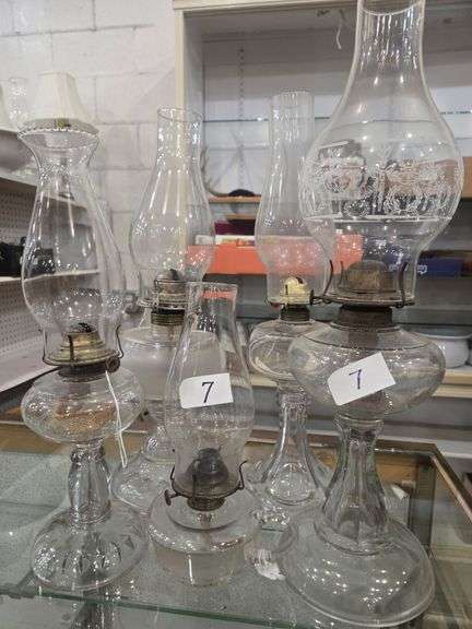 5 KEROSENE LAMPS