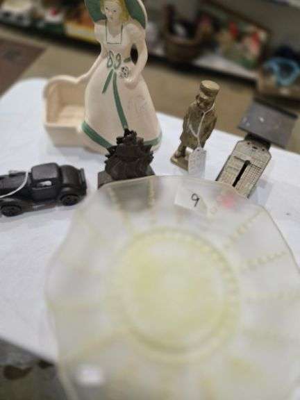 SCALE, BOOKENDS, METAL CAR, PLANTER, SALTY DOG
