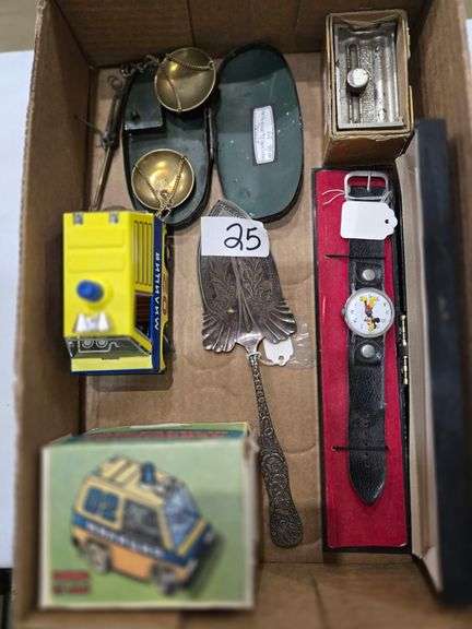 TRAVELING SCALE, MICKEY WATCH, TOY CARS