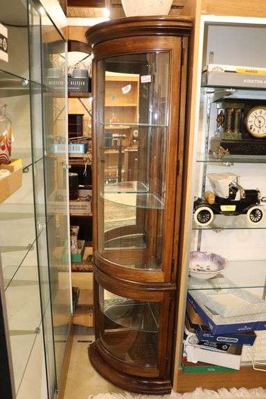 CURVED CORNER CURIO CABINET 69" TALL