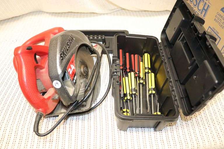 SKIL SAW, CRAFTSMAN TOOLBOX W SCREWDRIVERS