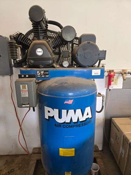 PUMA 5HP 2 STAGE UPRIGHT AIR COMPRESSOR, 80GAL TANK 220VLT