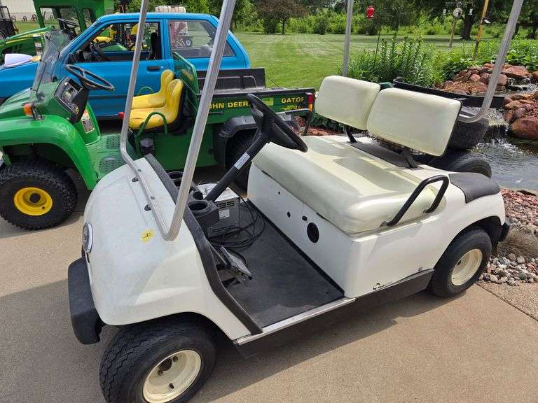 1998 YAMAHA PACE SETTER MODEL G19E ELECTRIC GOLF CART WITH CANOPY, 48VLT, GOOD BATTERIES, CHARGER, SPARE TIRES