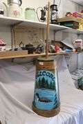 LOON PAINTED WOOD BUTTER CHURN