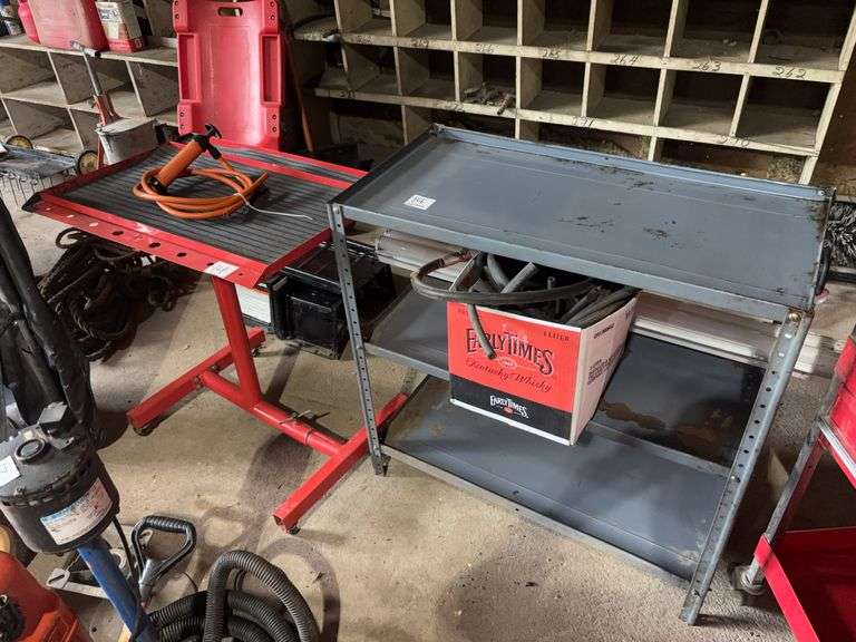 ROLLING SHOP CART, 3 TIER SHELF.