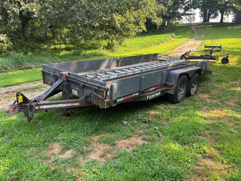 FECHTNER 18’ TANDEM AXLE TRAILER, 8 BOLT.