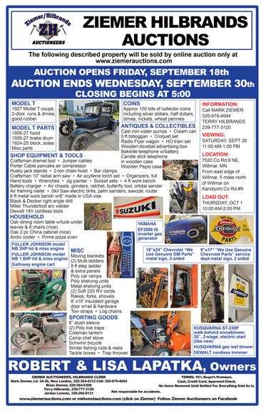 ROBERT & LISA LAPATKA COIN AUCTION, WILLMAR, ONLINE ONLY